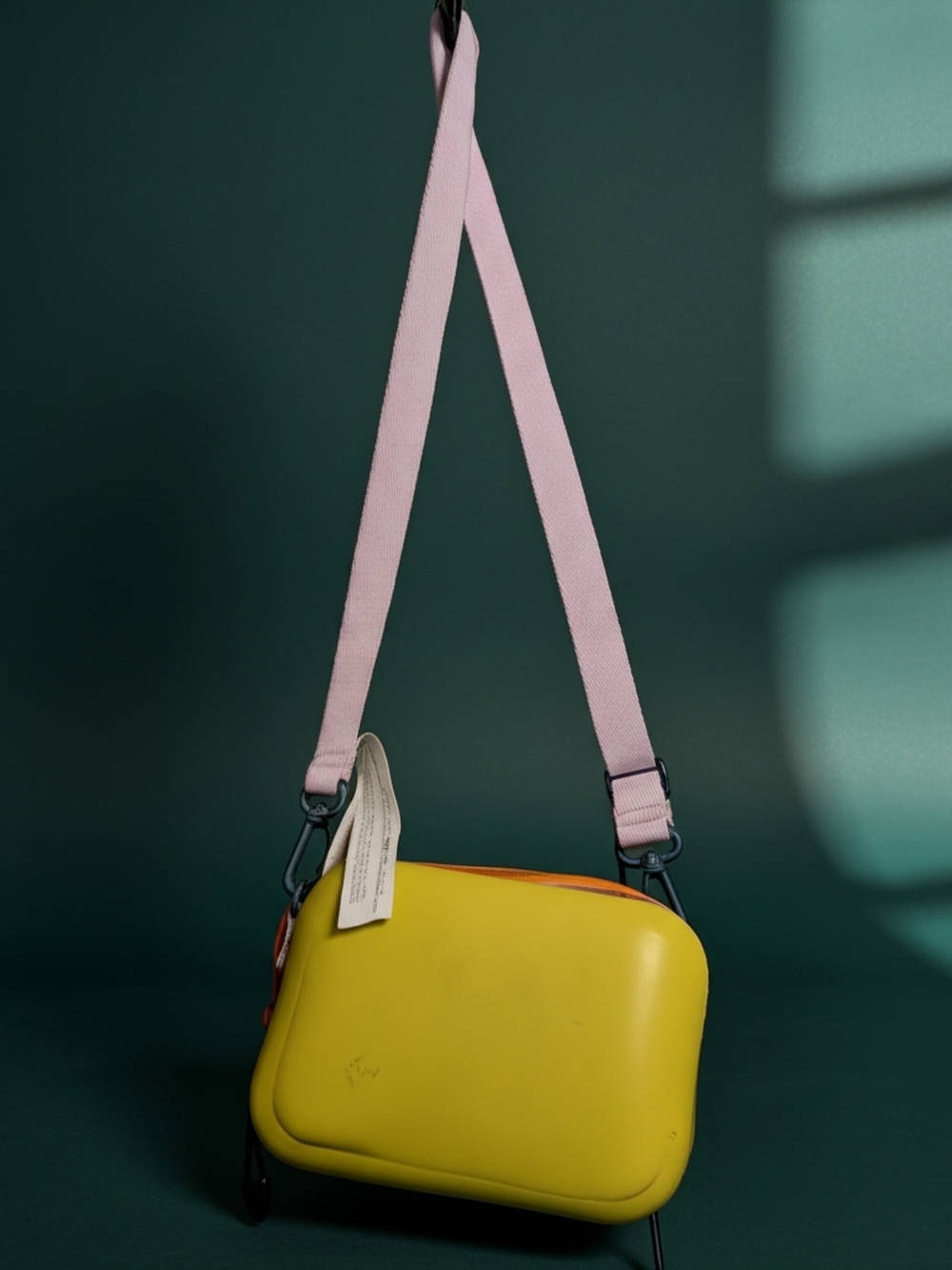 ZARS Yellow Crossbody Bag with Pink Strap